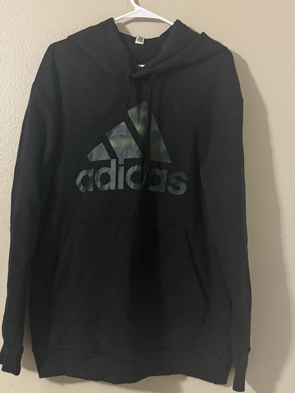 adidas Black Hoodie with Iridescent Logo